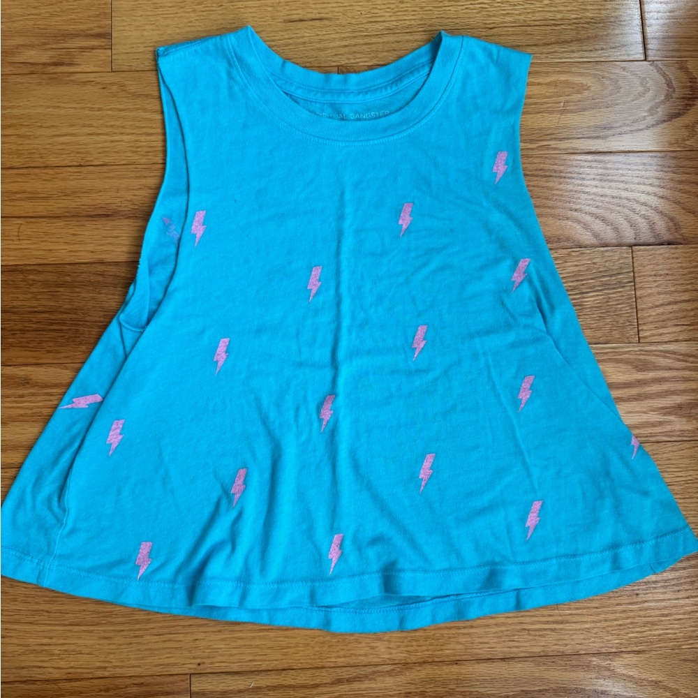 Spiritual Gangster Tank Top with Pink Lightning Bolts